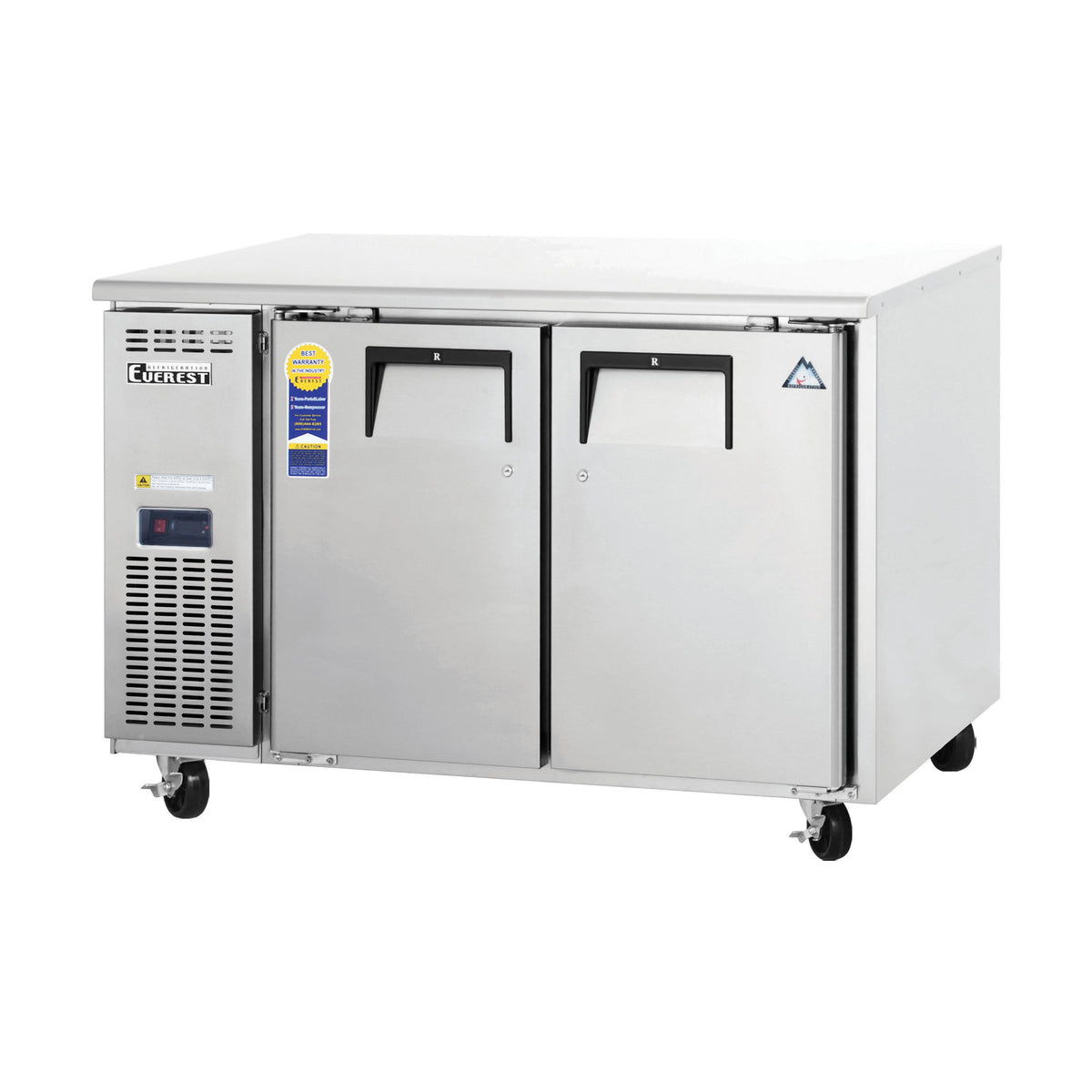 Everest ETF2 48" 2-Door Undercounter Freezer, Stainless Steel, 13 cu. ft.