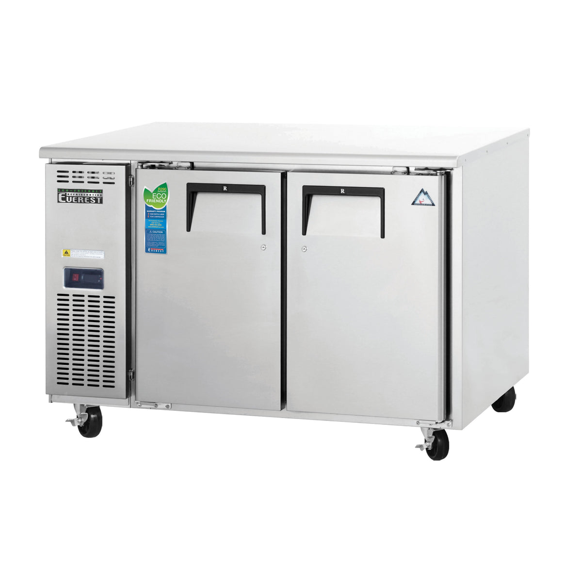 Everest ETR2-24 47" Two Section Undercounter Refrigerator w/ 2 Doors, 9 cu. ft.