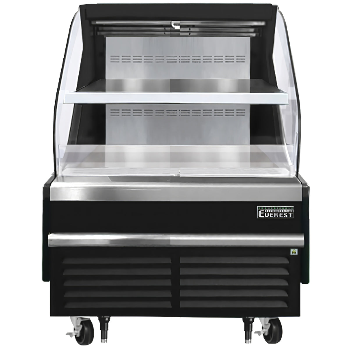 Everest EOMH-36-B-35-T 37" Horizontal Open Air Merchandiser in Black, 1 Shelf, Open Curved, 7.4 cu. ft.