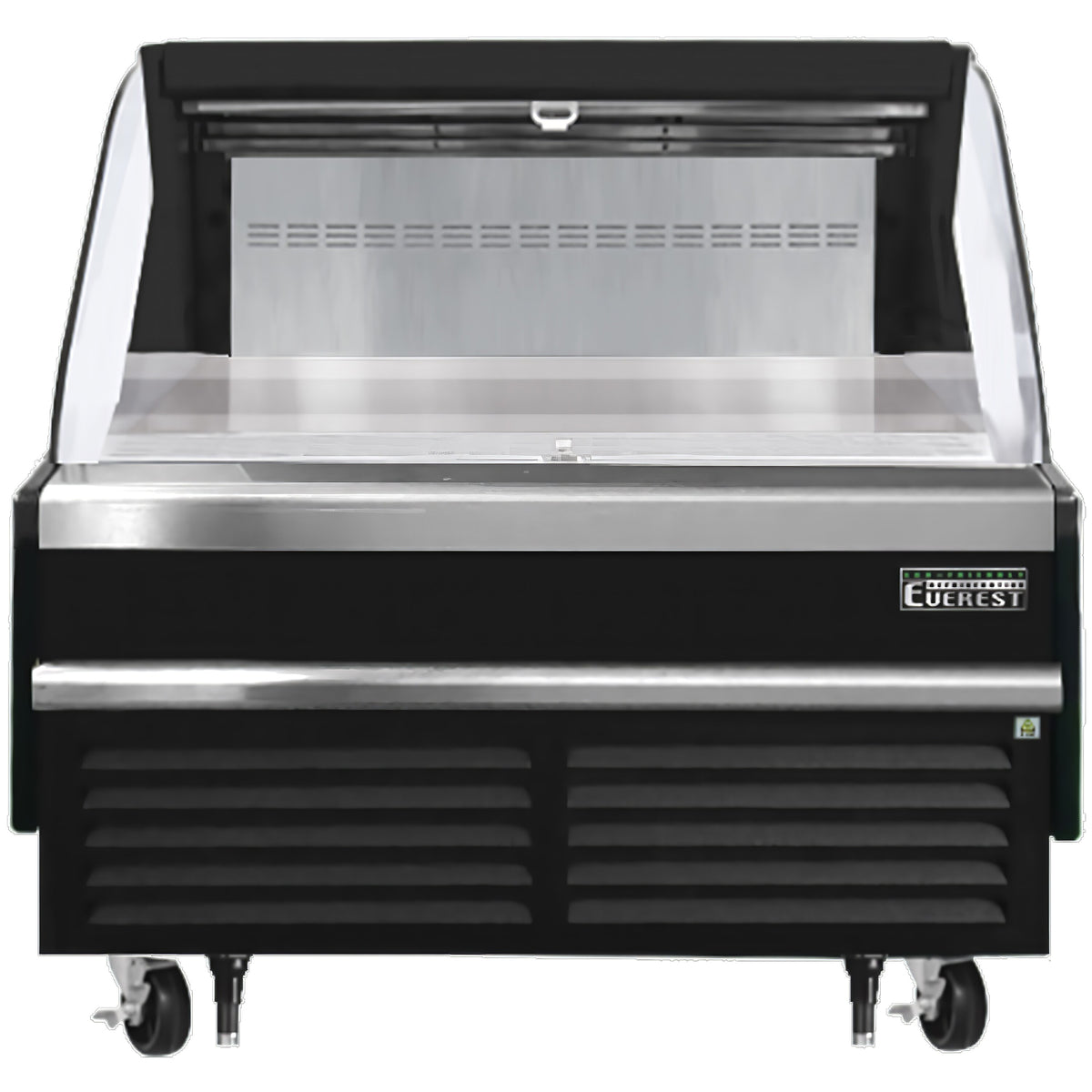 Everest EOMH-48-B-35-S 48" Horizontal Open Air Merchandiser in Black, Deck Only, Open Curved, 7.3 cu. ft.