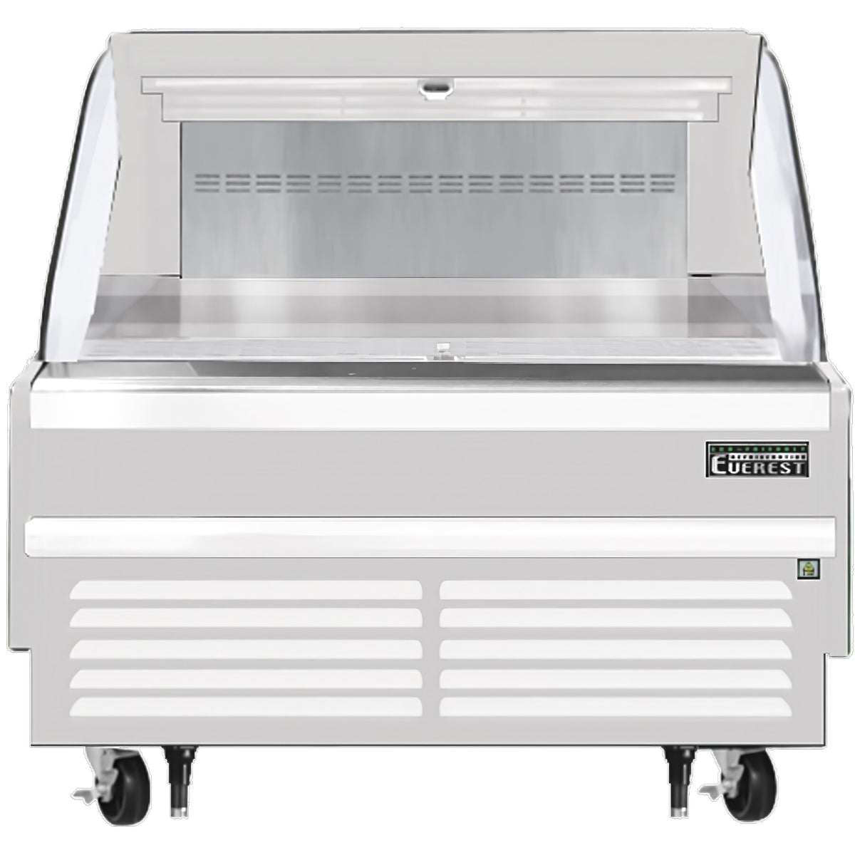 Everest EOMH-48-W-35-S 48" Horizontal Open Air Merchandiser in White, Open Curved, 7.3 cu. ft.