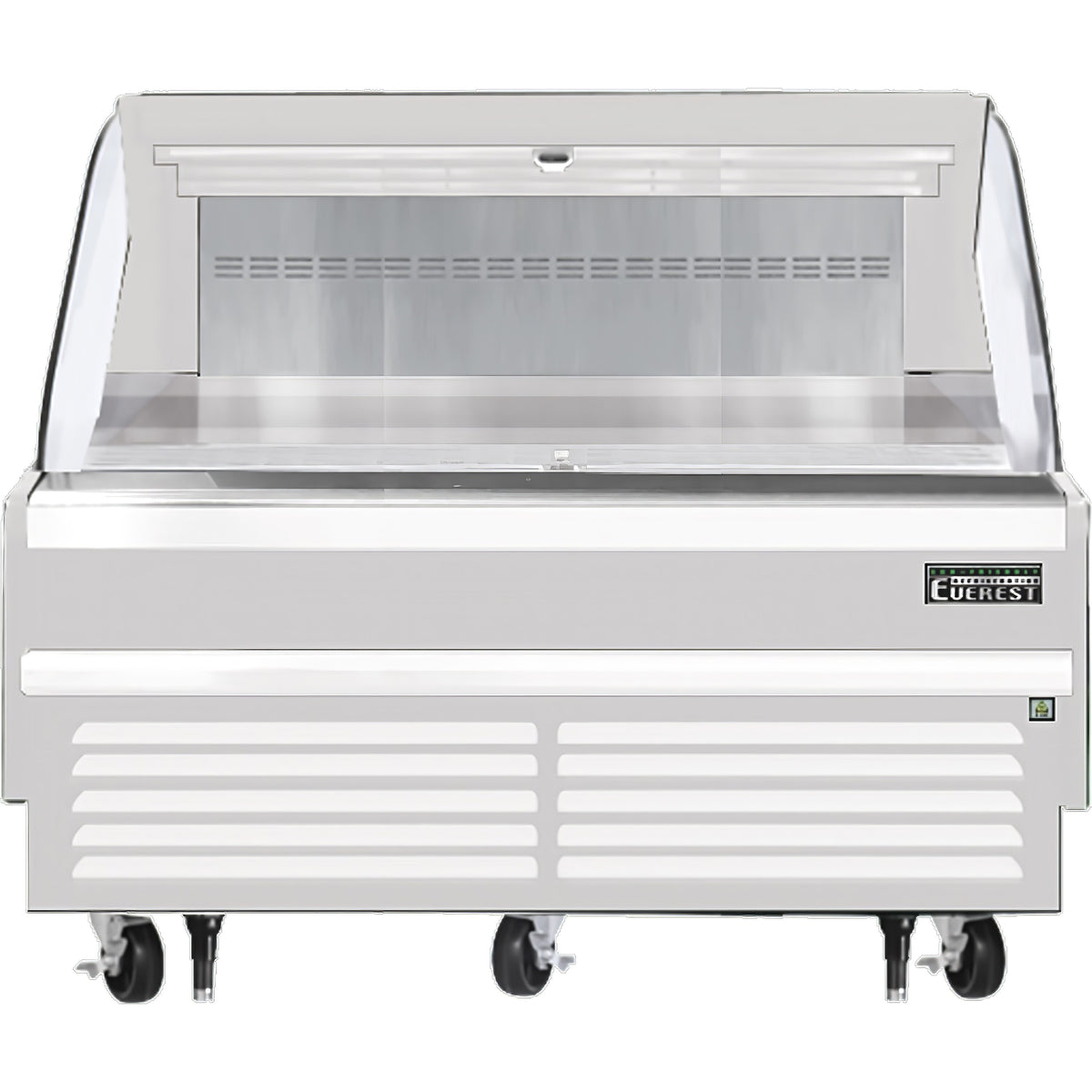 Everest EOMH-60-W-35-S 60" Horizontal Open Air Merchandiser in White, Deck Only, Open Curved, 9.3 cu. ft.