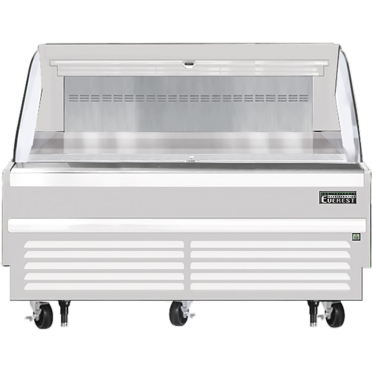 Everest EOMH-72-W-35-S 73" Horizontal Open Air Merchandiser in White, Deck Only, Open Curved, 11.4 cu. ft.