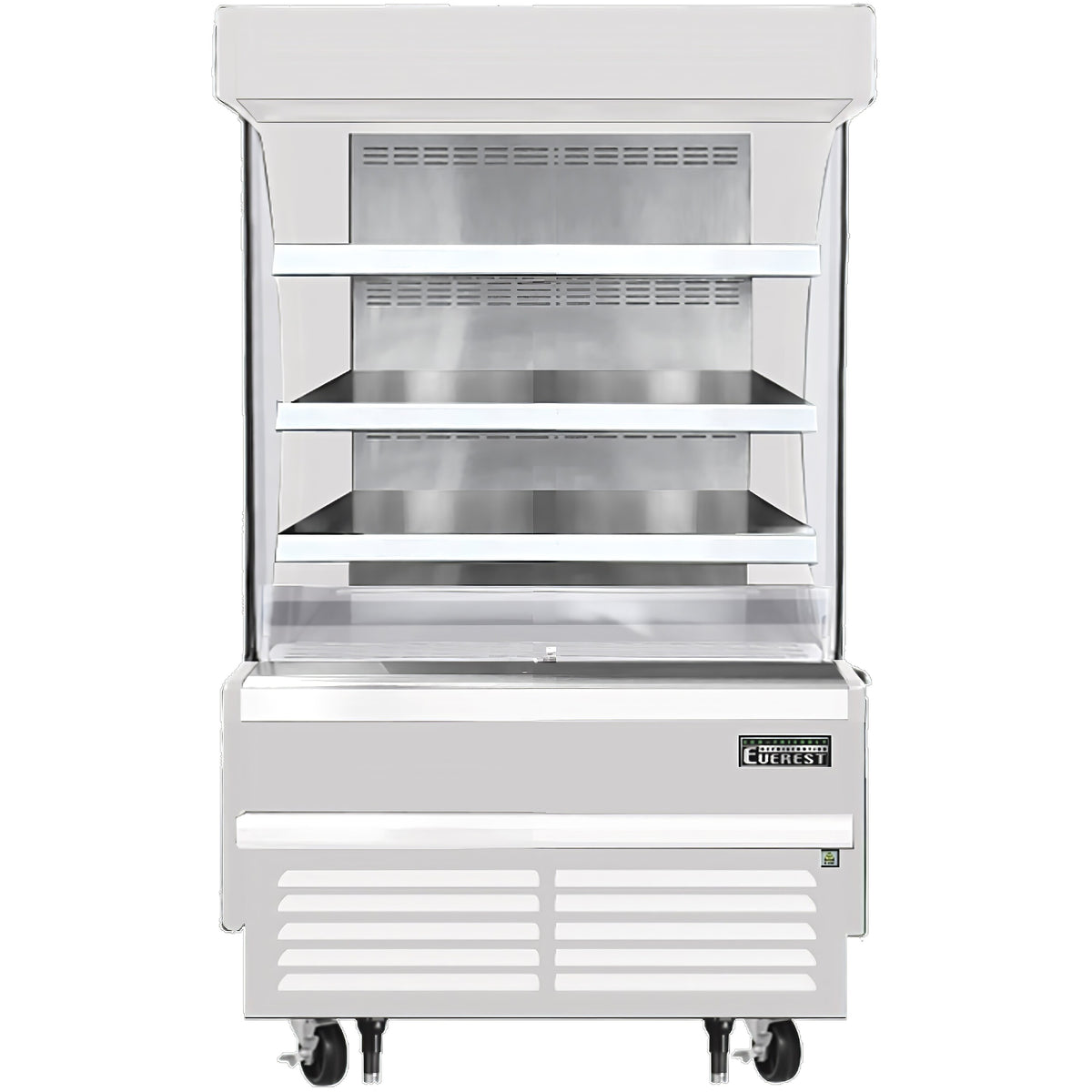 Everest EOMV-36-W-28-S 37" Vertical Open Air Merchandiser in White, High Profile, 3 Shelves, 9.3 cu. ft.