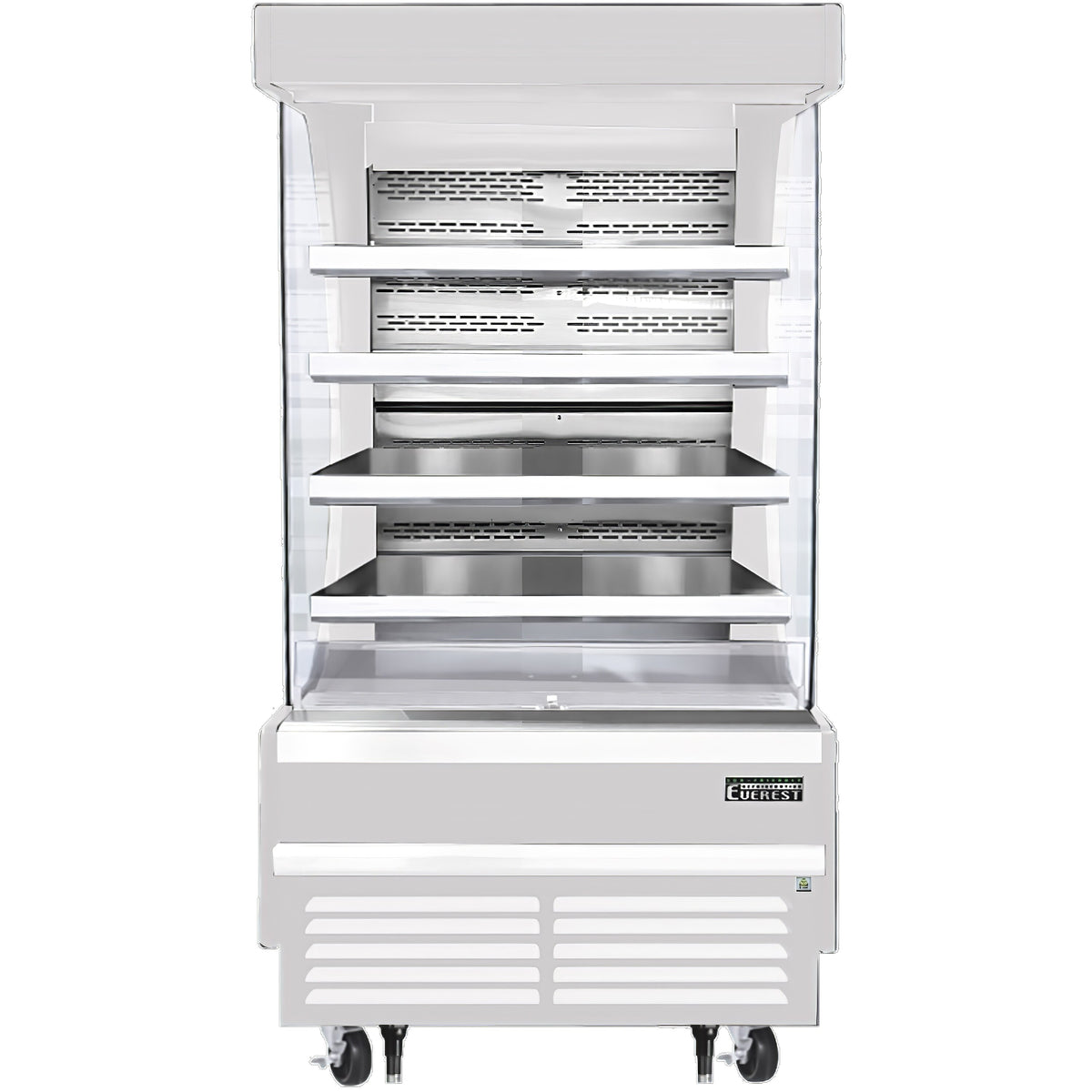 Everest EOMV-36-W-28-T 37" Vertical Open Air Merchandiser in White, High Profile, 4 Shelves, 12.8 cu. ft.