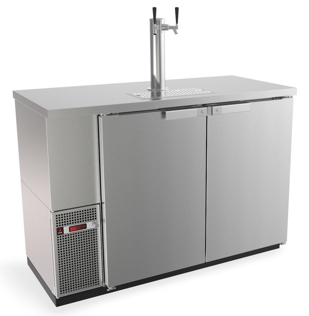 Fagor FDD-24-48S Draft Beer Cooler, 48" Stainless, 2-Tap 1/2-Barrel Kegs, 1-Column, Side Compressor