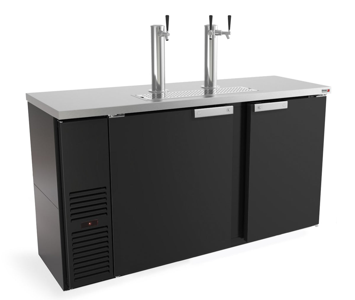 Fagor FDD-24-60 Draft Beer Cooler, 60" Black, 3-Tap 3-Keg 1/2 Barrel, 2-Column Direct Draw