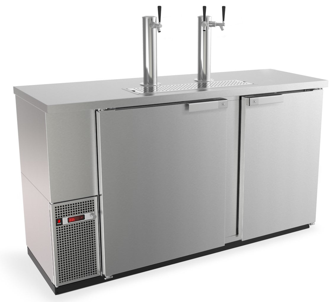 Fagor FDD-24-60S Slim Line 60" Beer Cooler Stainless Steel 3 Kegs Side-Mounted 2-Column 3 Taps