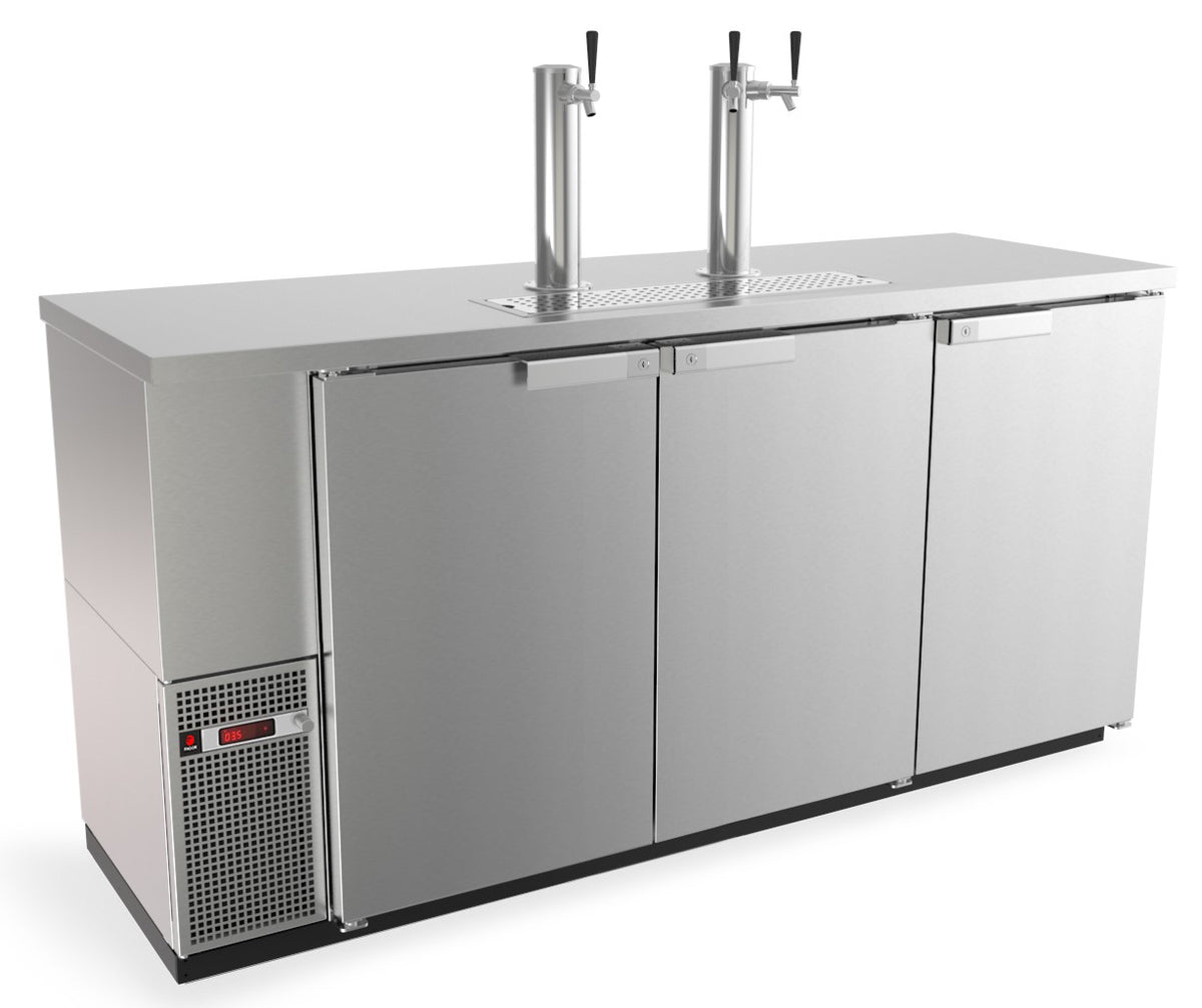 Fagor FDD-24-72S 72" Draft Beer Cooler, Stainless Steel, 3-Keg (1/2 Barrel), 2-Column, 3 Taps
