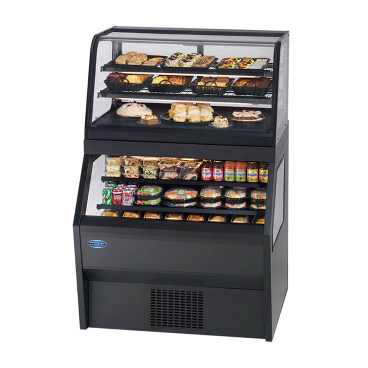 Federal Industries CD3628SS/RSS3SC 36" Dual Temperature Merchandiser w/ Self Service Top Display