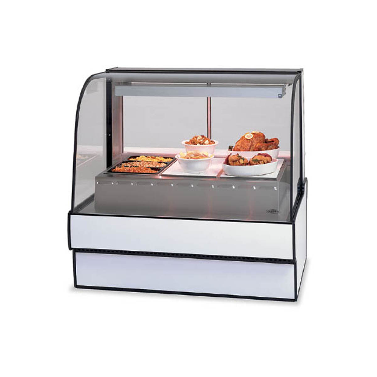 Federal Industries CG5048HD 50" 2-Glass Heated Display Case, Infrared Heater, 3 Wells