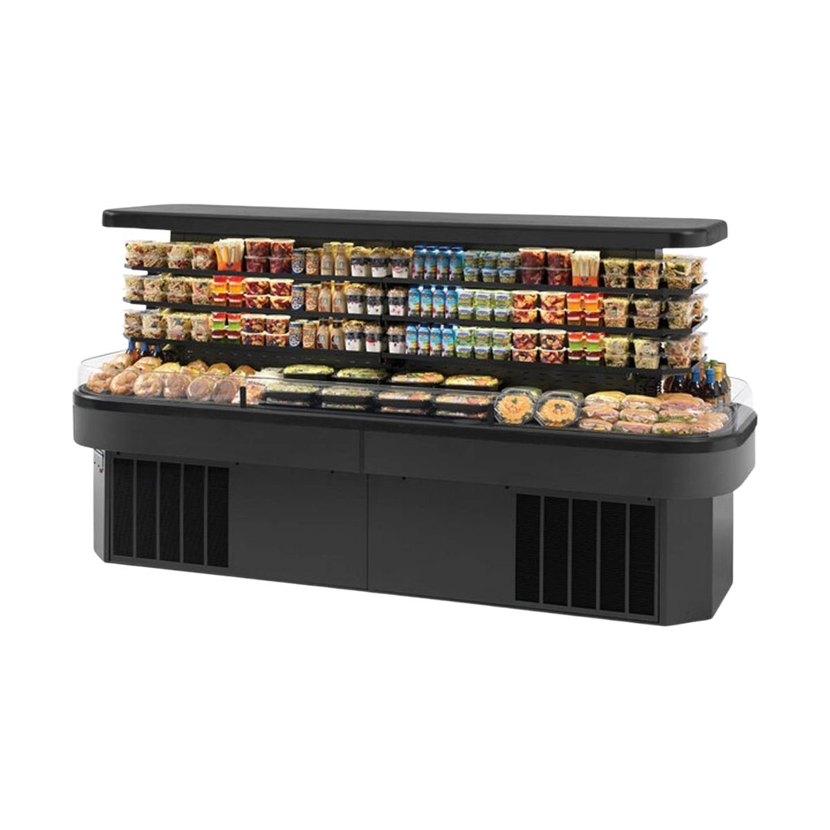 Federal Industries EIMSS84SC-3 84" Refrigerated Self-Serve Island Merchandiser in Black, 3 Shelves