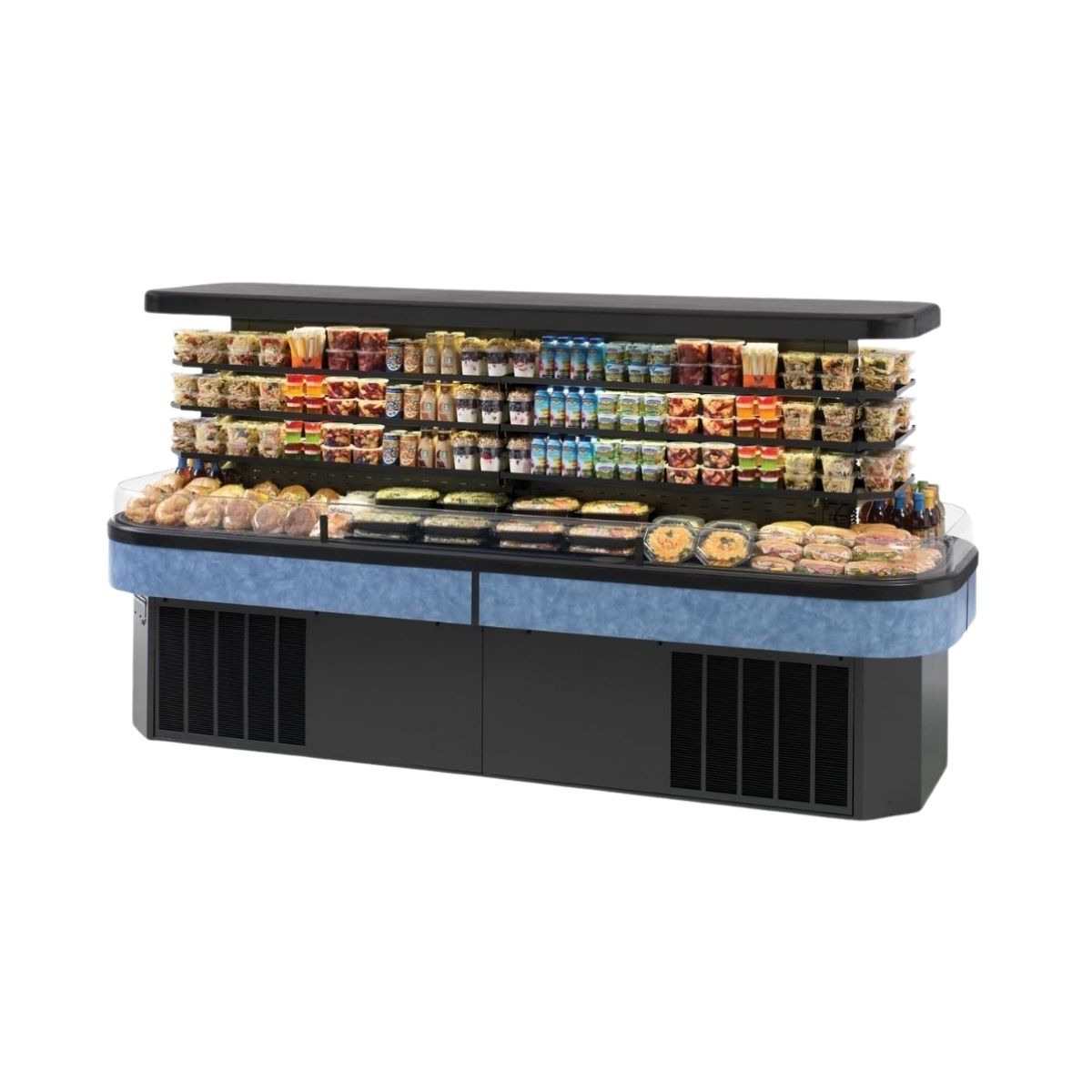 Federal Industries IMSS120SC-2 120" Refrigerated Self-Serve Island Merchandiser, 2 Shelves, 45.9 cu. ft.