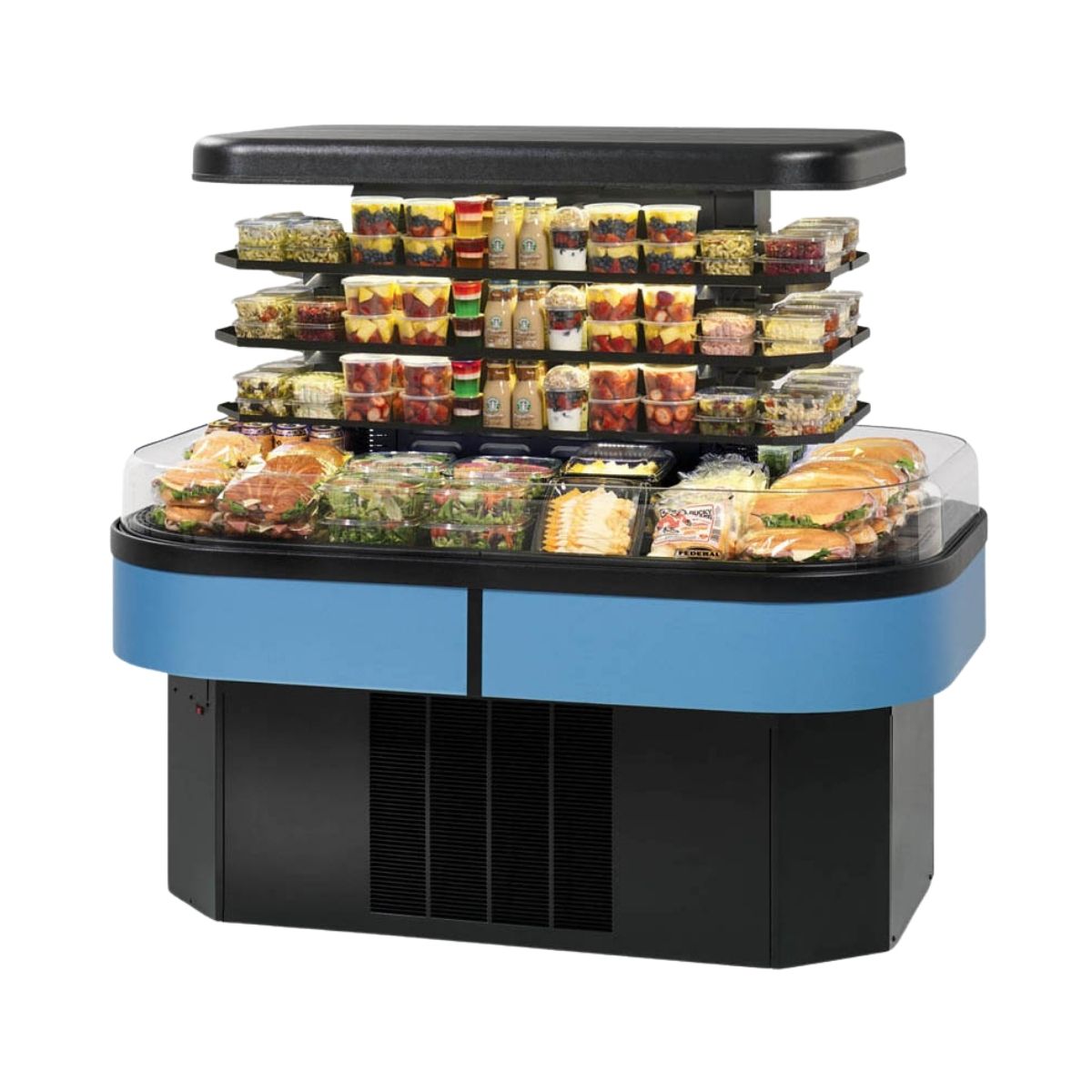Federal Industries IMSS60SC-3 60" Refrigerated Self-Serve Island Merchandiser, 3 Shelves