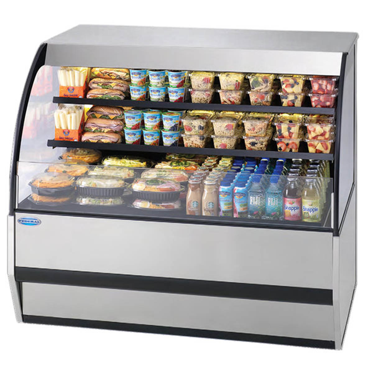 Federal Industries SSRVS5942 59" Versatile Service Top Over Refrigerated Self-Serve Counter Case