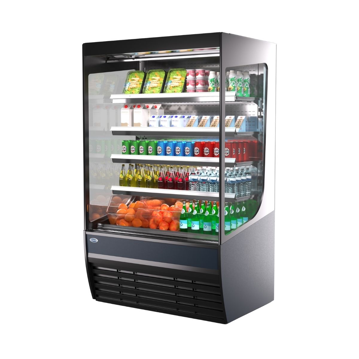 Federal Industries VFSS4878S Vision Series Open Merchandiser, Stainless Steel Interior, Tempered Glass Ends
