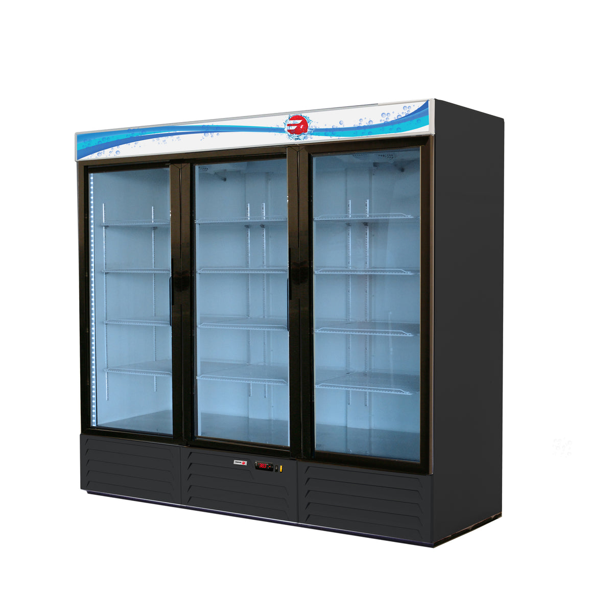 Fagor FMD-72 81" 3-Section Merchandiser Refrigerator with Swing Glass Door, 72 cu. ft.