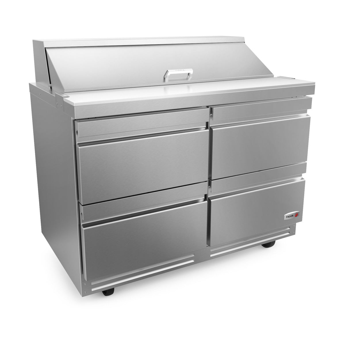 Fagor FST-48-12-D4-N 48" 4-Drawer Sandwich and Salad Prep Table, 12 Pans, Stainless Steel