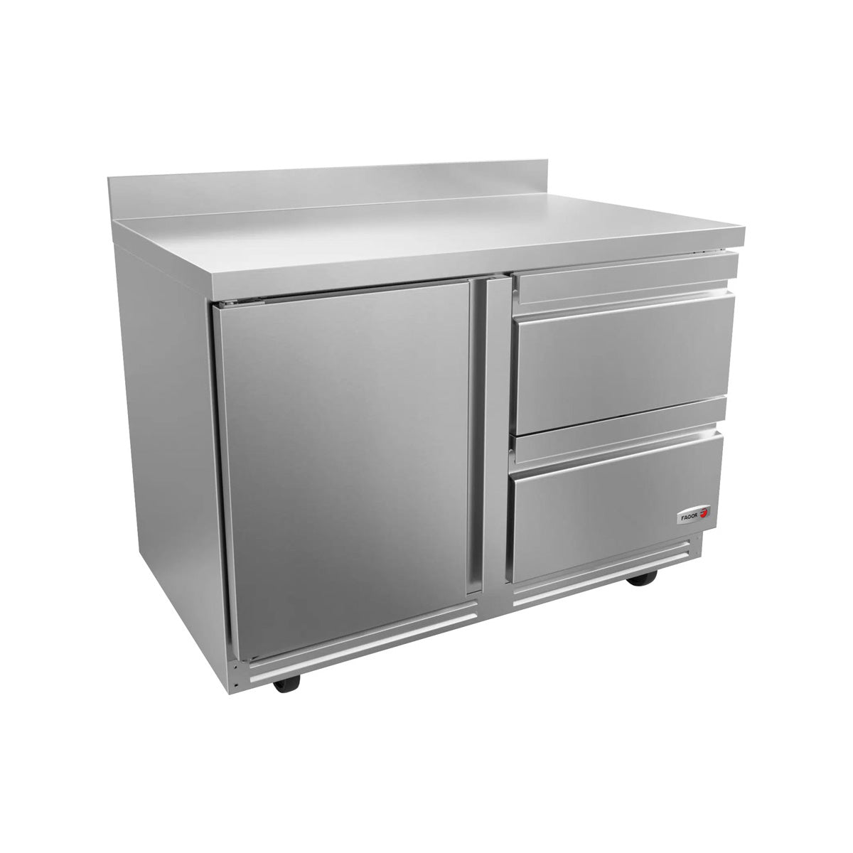 Fagor FWR-48-D2-N 48" Worktop Refrigerator w/ 1 Door & 2 Drawers, Front Breathing, 16.7 cu. ft.
