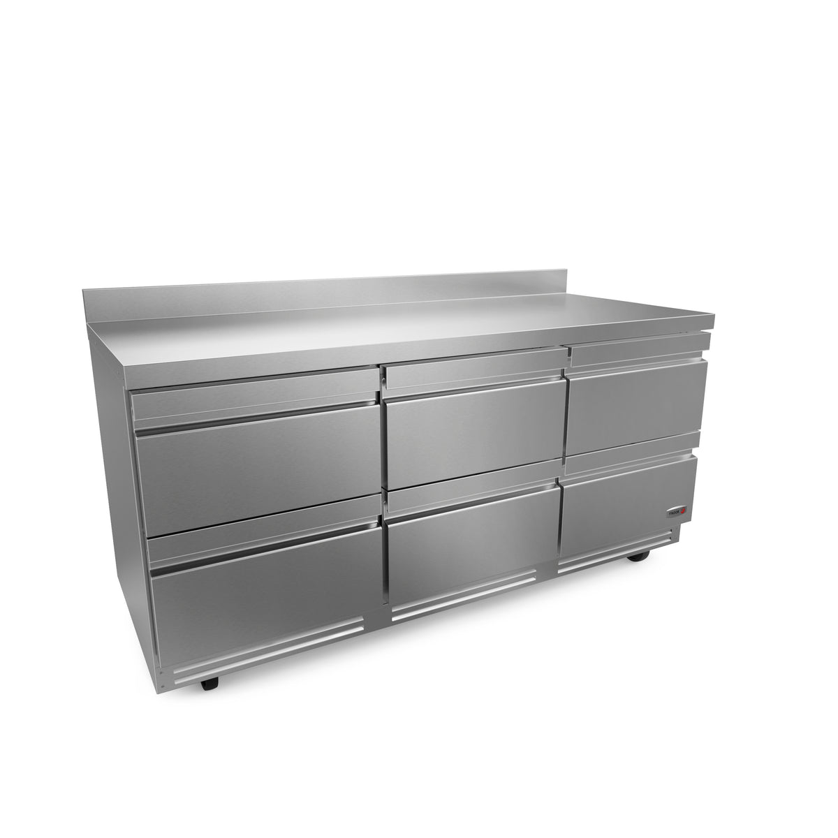 Fagor FWR-72-D6-N 72" 3-Section Worktop Refrigerator w/ 6 Drawers, Front Breathing, 25.4 cu. ft.