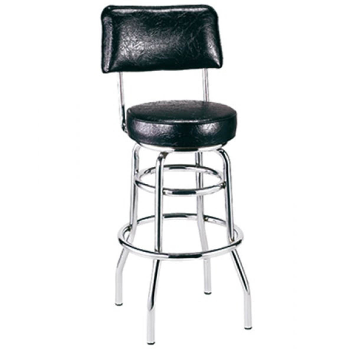 G & A 148-24 Armless Swivel Bar Stool - 24" Counter Height, Vinyl Seat & Back, Chrome 18-Gauge Steel Frame