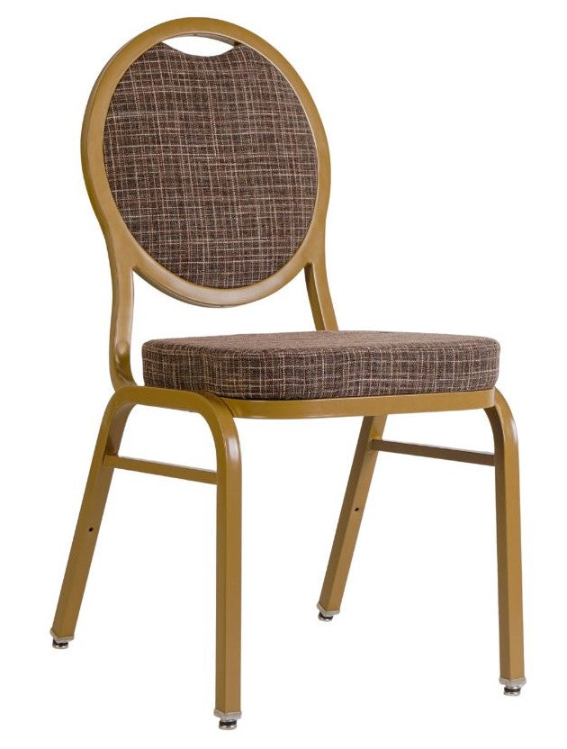 G & A 2401-AL GR7 Eliseo Stackable Banquet Chair, Upholstered Seat & Back, 12 Gauge Aluminum