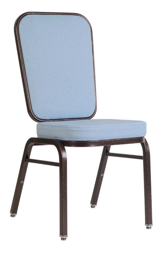 G & A 2403-AL GR9 Lucca Banquet Chair, Stacks 10 High, Upholstered Flex Back, 12 Gauge Aluminum