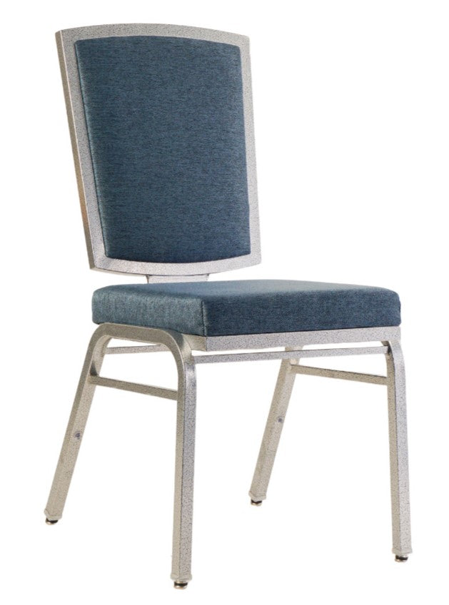 G & A 2404-AL COM/GR4 Voss Banquet Chair, Stacks 10 High, Flex Back, Upholstered Seat, 12 Gauge Aluminum