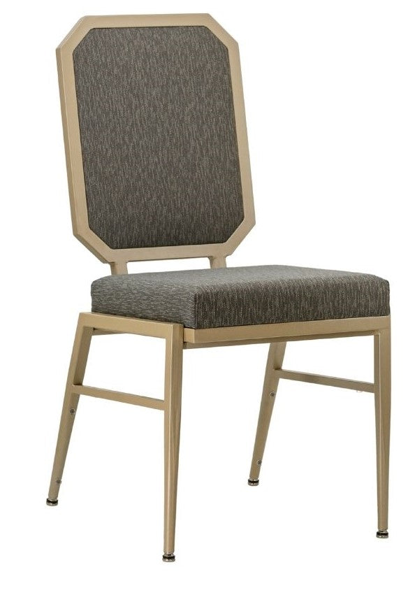 G & A 2602-AL GR7 Asher Stackable Banquet Chair, Upholstered Back & Seat, Welded 12 Gauge Aluminum