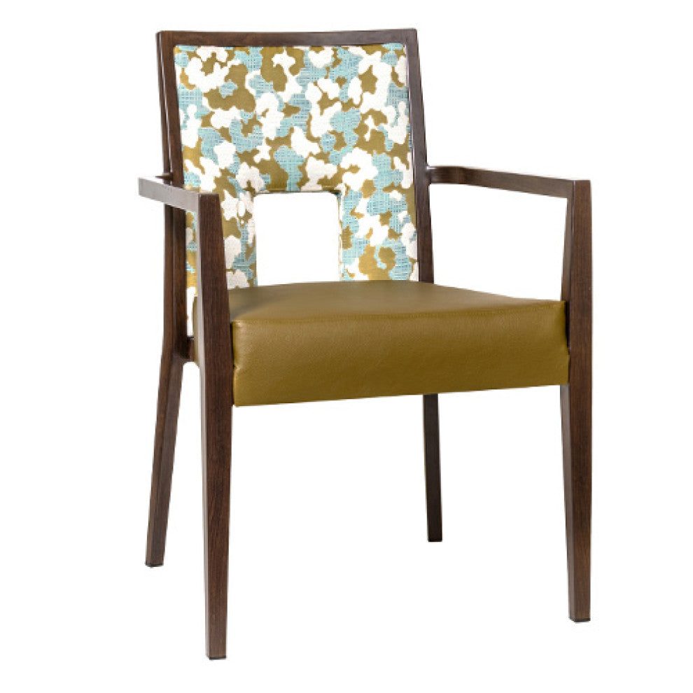 G & A 2854 Auburn Banquet Arm Chair, Stacks 5 High, Upholstered Back & Seat, 12 Gauge Aluminum