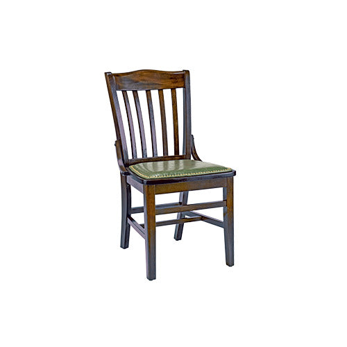 G & A 3809FP NAIL Indoor Schoolhouse Side Chair with Upholstered Back and Padded Seat, Beechwood Frame