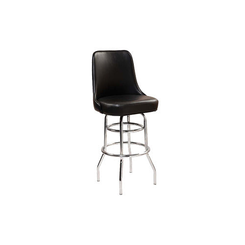 G & A 42X - Large Swivel Barstool, Vinyl Bucket Seat, Chrome 18G Steel Frame, Heavy-Duty Glides