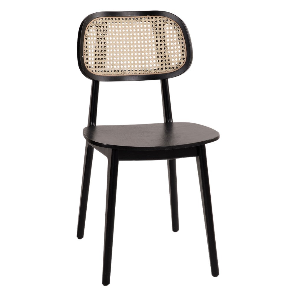 G & A 4616-PS Indoor Side Chair with Wood Back, Black