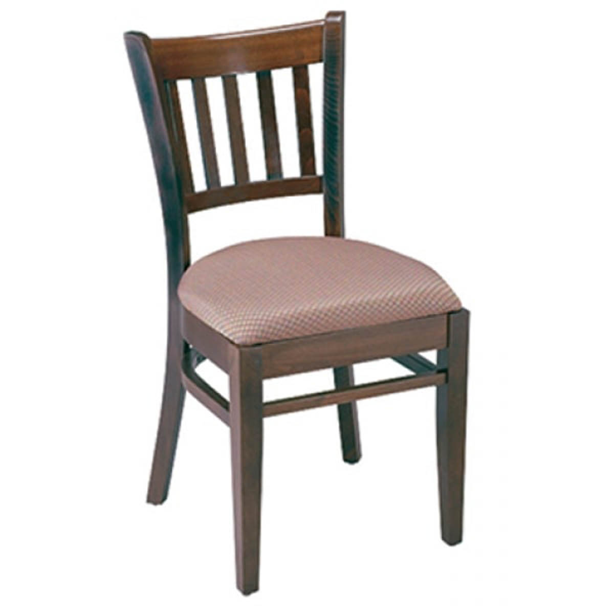 G & A 4625 Indoor Vertical Side Chair with Slat Back and Upholstered Padded Seat, Beechwood Frame