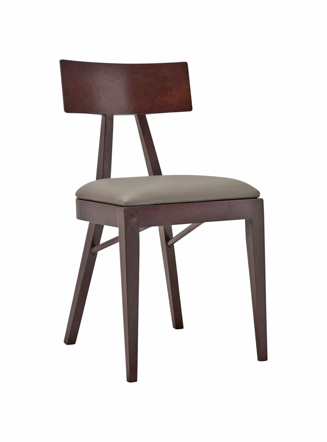 G & A 4641-PS Rivelli Stackable Side Chair, Solid Wood Back, Upholstered Padded Seat, European Beechwood Frame, Walnut Finish