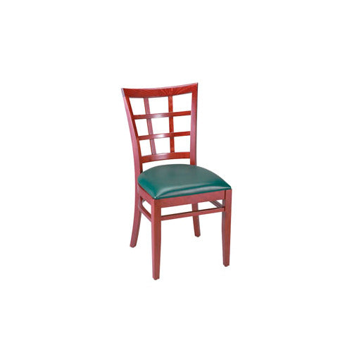 G & A 4650VS Indoor Checker Side Chair with Grid Back and Veneer Seat, Beechwood Frame