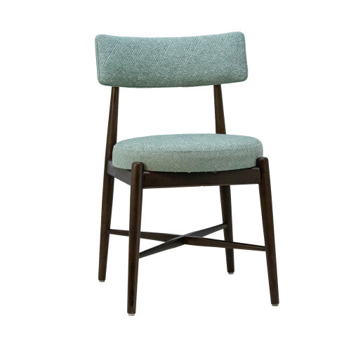 G & A 4690 Ciro Side Chair, Upholstered Seat & Back, European Beechwood Walnut Frame, Mortise & Tenon Construction