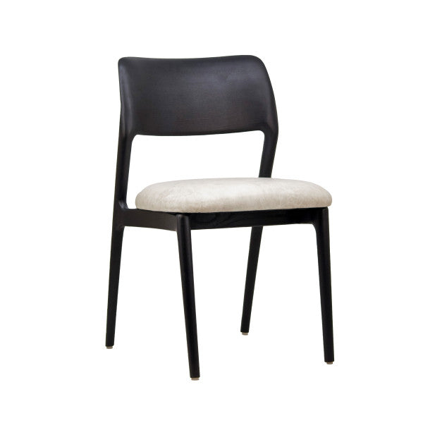 G & A 4695 Kyoto Side Chair, Solid Oak Frame, Upholstered Seat, Wood Back