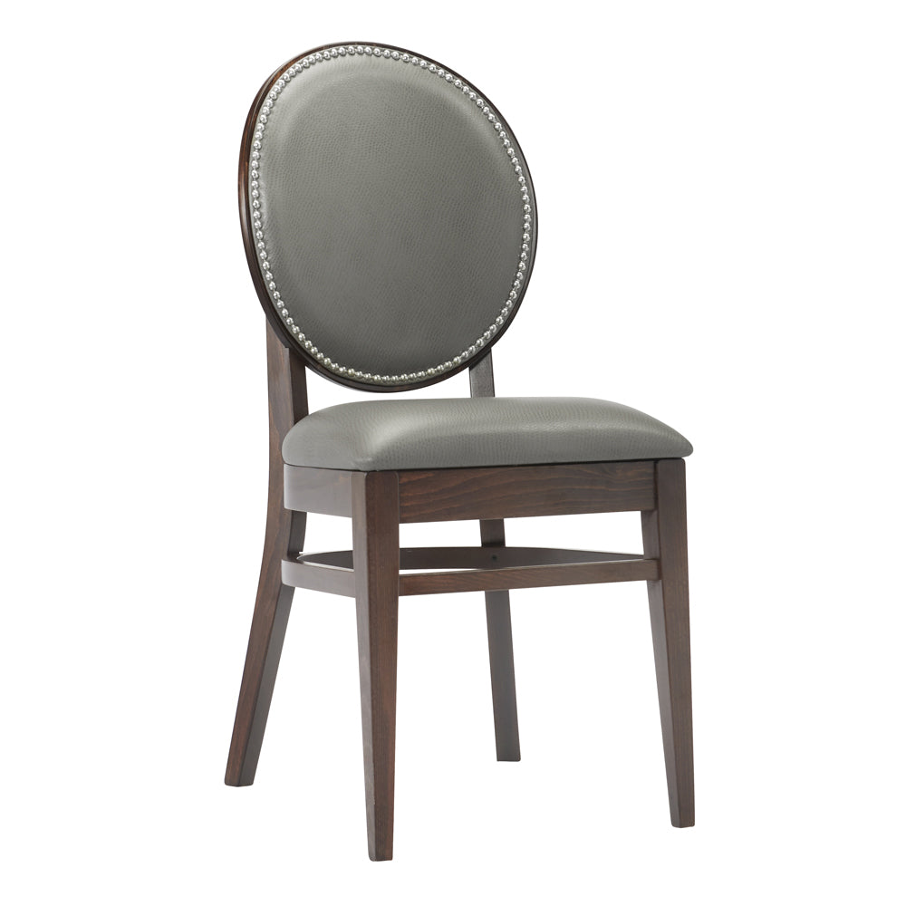 G & A 4778FP NAIL Indoor Belvedere Side Chair with Oval Padded Front and Exposed Wood Back, Beechwood Frame