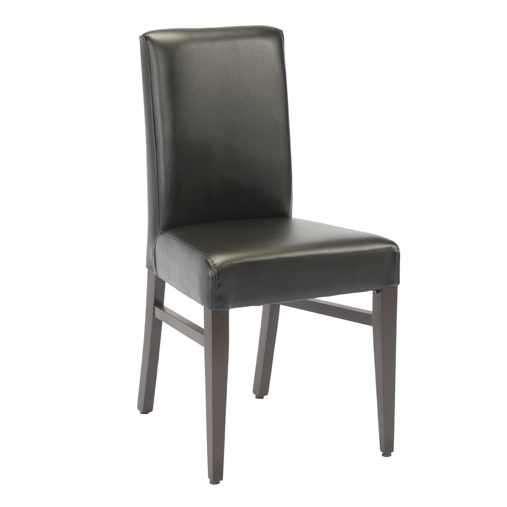 G & A 506-CU Indoor Silhouette Side Chair with Uphosltered Back and Walnut Finish, Soho Vinyl, Metal Frame