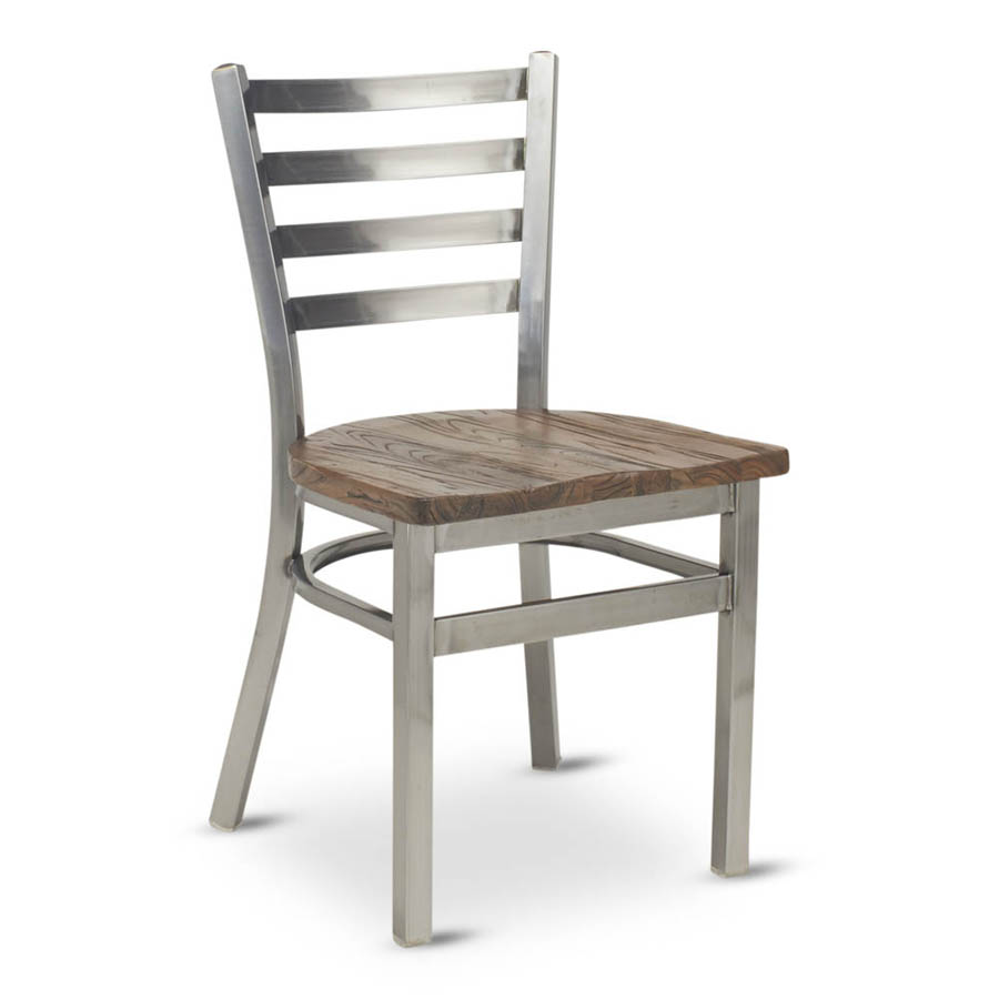 G & A 513-M RS Indoor Dante Side Chair with Ladder Back, Steel Frame with Mahogany Finish