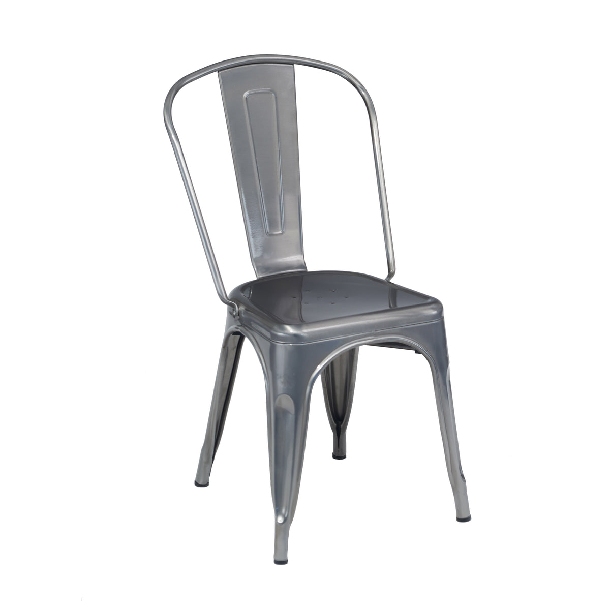 G & A 530 Indoor Astor Side Chair with Metal Back and Seat, 12 Gauge Steel Frame Finish