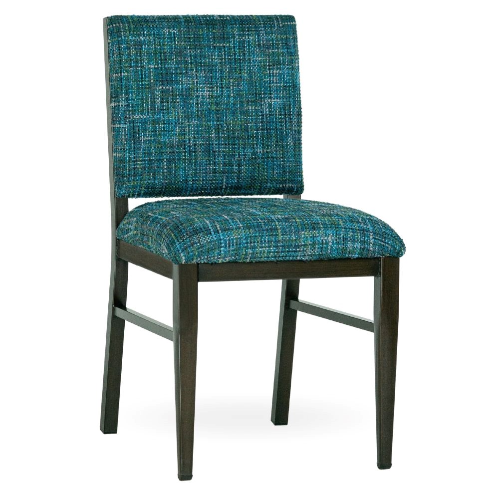 G & A 565 Side Chair, Upholstered Seat & Back, Walnut Woodgrain Finish, 18 Gauge Metal