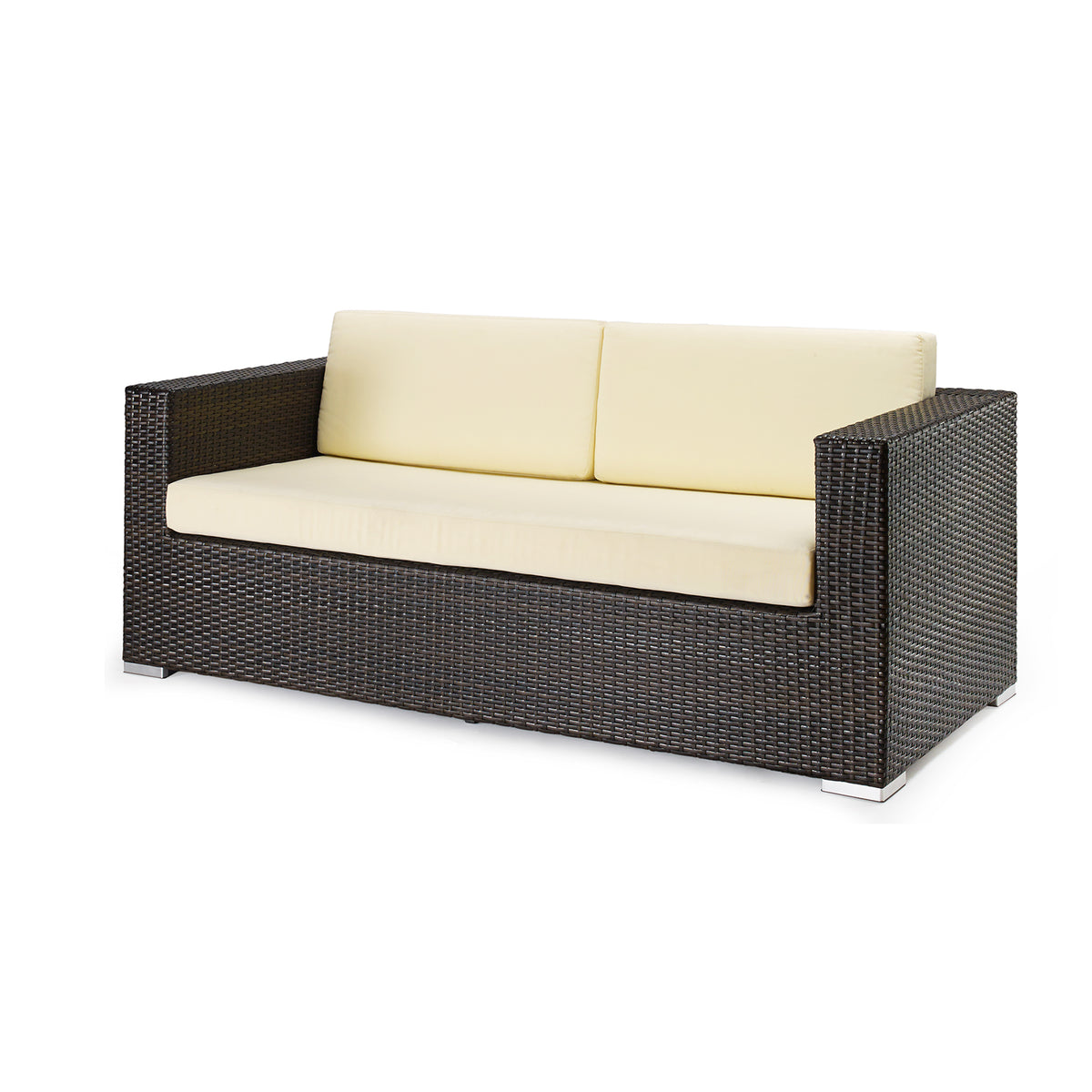 G & A 8304 Monterey Outdoor/Indoor Lounge Sofa, Aluminum Frame, Espresso Resin Wicker, With Cushions