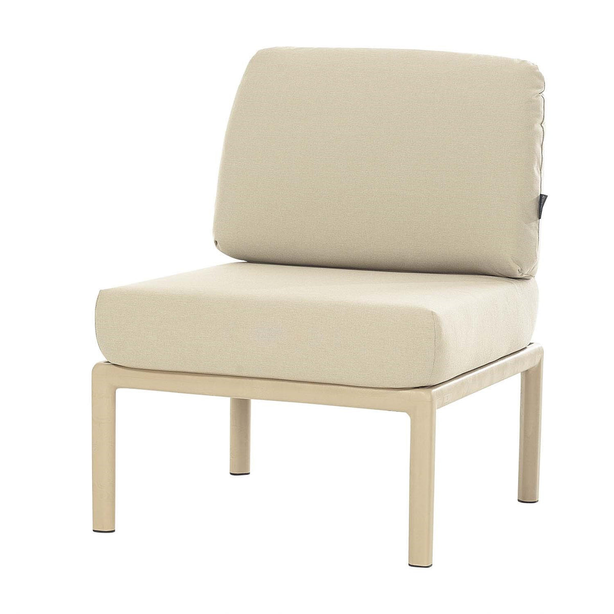 G & A 8601 Marbella Outdoor/Indoor Armless Single Seat, All Weather Resin Frame, Upholstered Seat