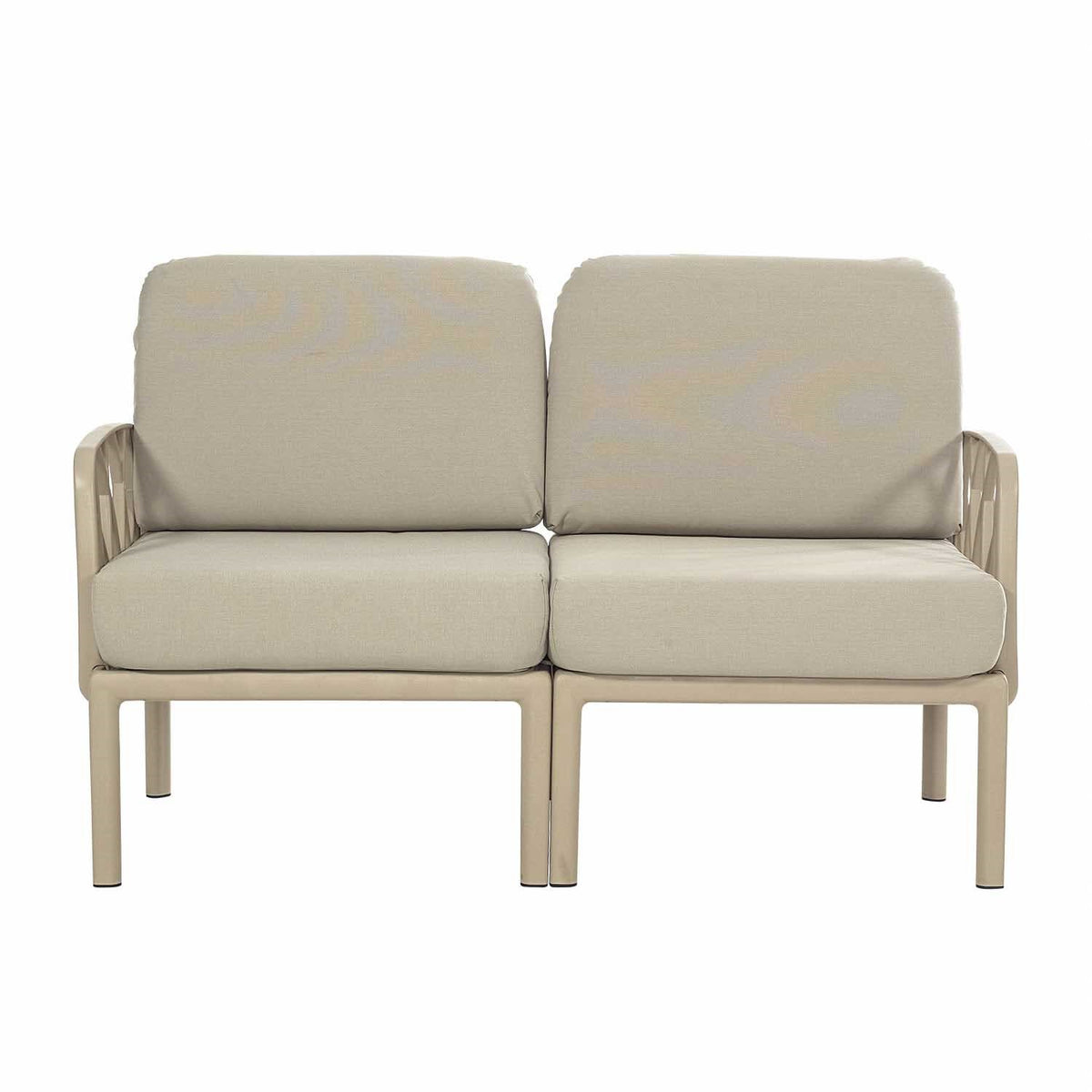G & A 8602-AR Marbella Outdoor/Indoor Loveseat With Arms, All Weather Resin Frame, Upholstered