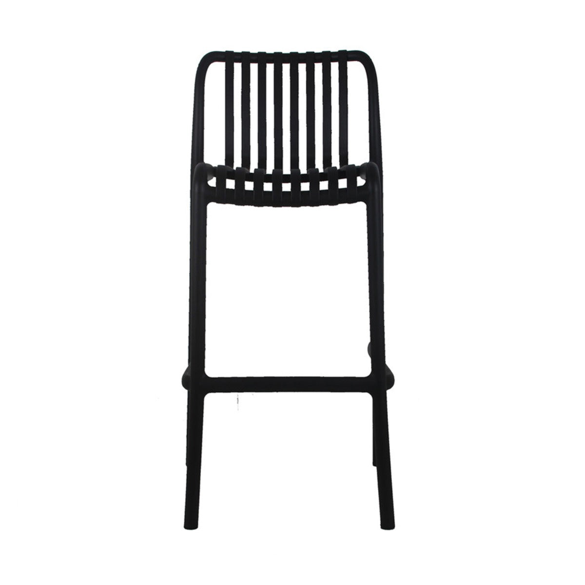 G & A 911 Commercial Outdoor Barstool, Resin Back and Seat, Armless Design, Footrest