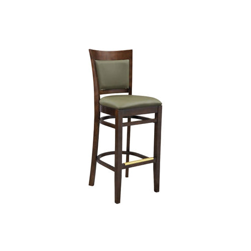 G & A 9610 Mirage Barstool - Armless, Upholstered Seat & Back, Footrest, Beechwood Frame, Plastic Glides