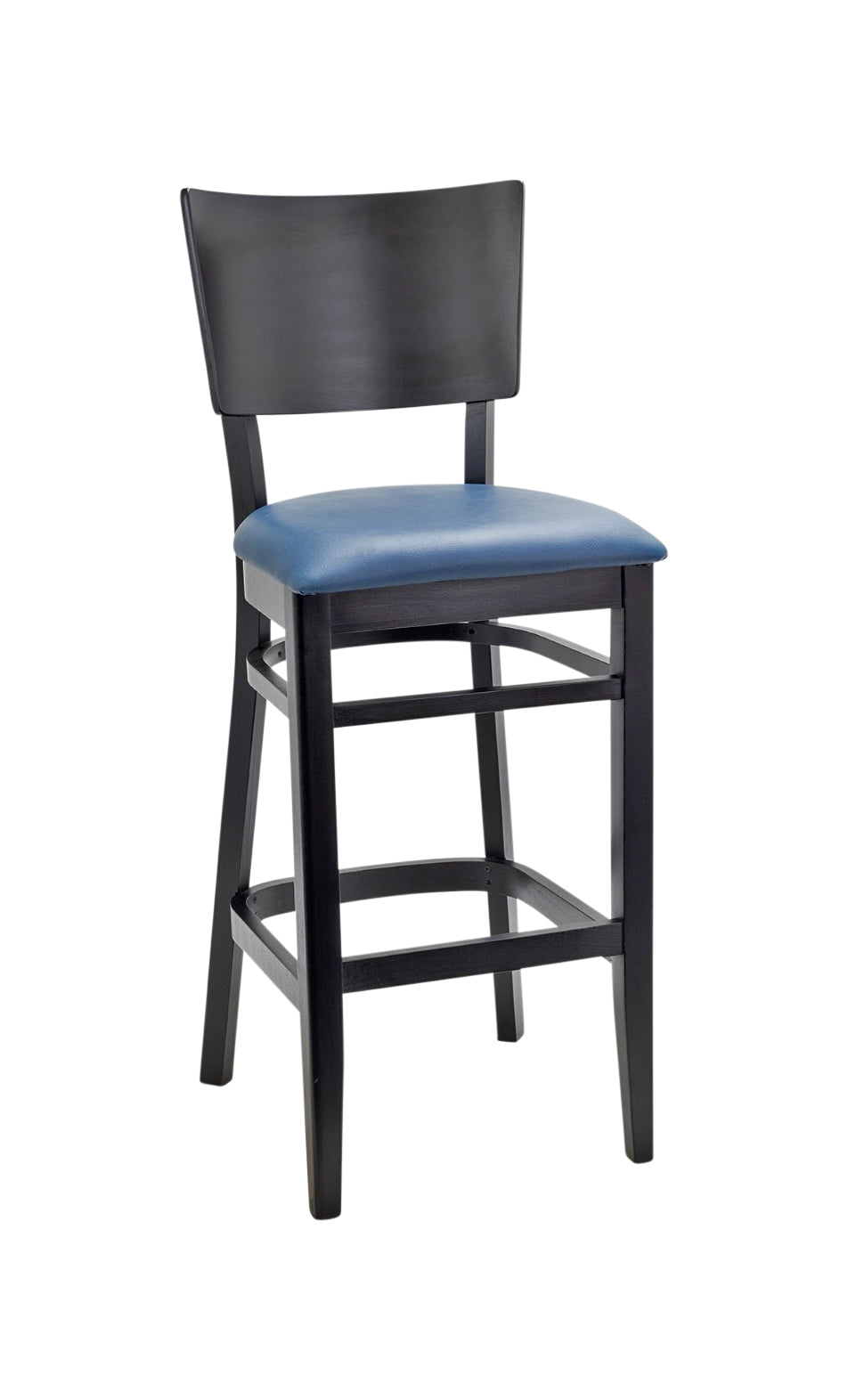 G & A 9681-SS Elton Barstool - Solid Wood Back, Saddle Seat, European Beechwood Frame, Plastic Glides