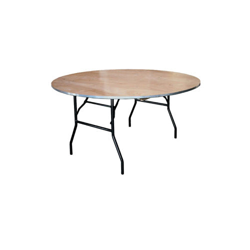 G & A BQT3072 Rectangular Banquet Folding Table, 30" x 72", 3/4" Oak Plywood Top, Ribbed Aluminum Edge